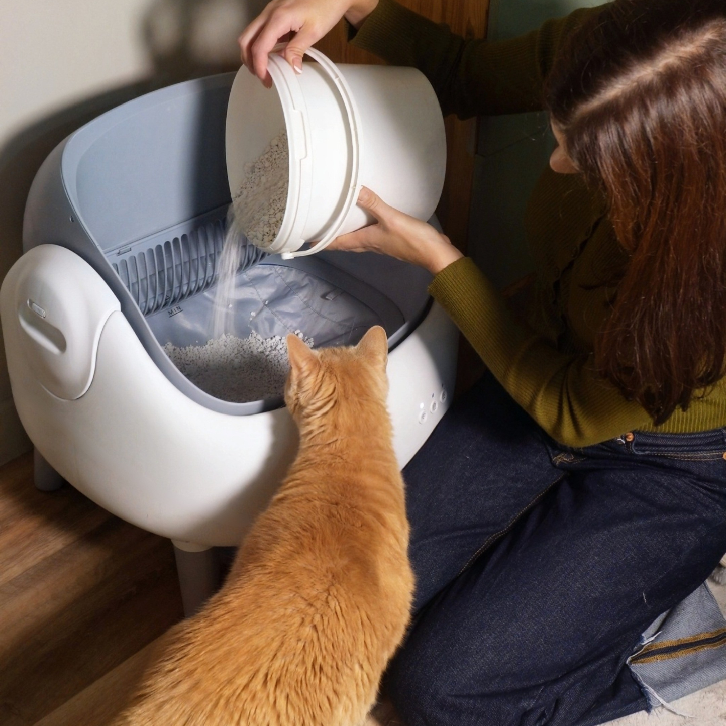 Litière autonettoyante chat NEKŌA SORA | Silencieuse | Sécurisée | 65L