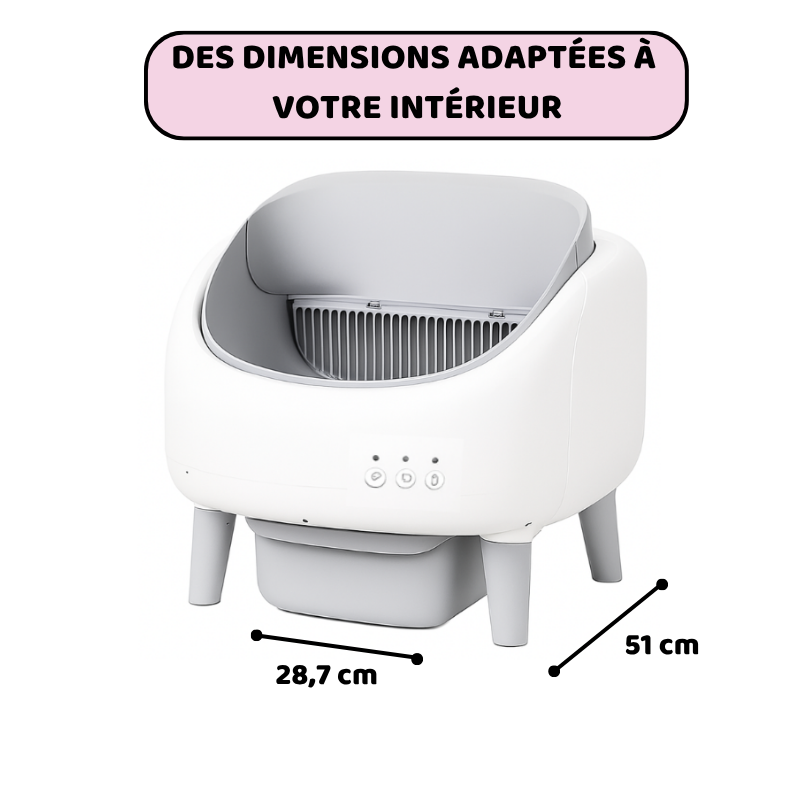 Litière autonettoyante chat NEKŌA SORA | Silencieuse | Sécurisée | 65L