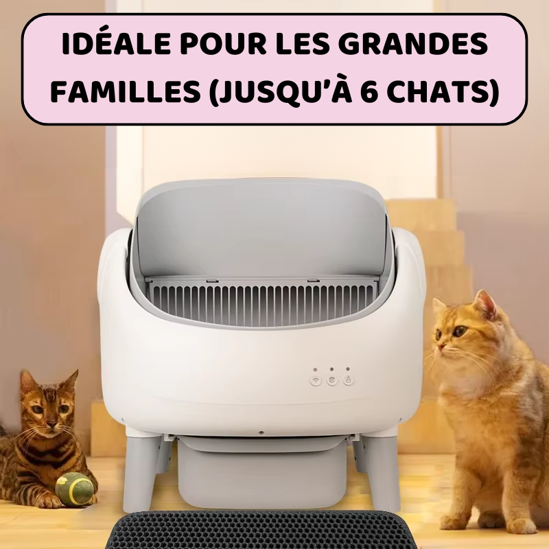 Litière autonettoyante chat NEKŌA SORA | Silencieuse | Sécurisée | 65L