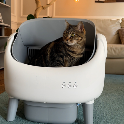 Litière autonettoyante chat NEKŌA SORA | Silencieuse | Sécurisée | 65L